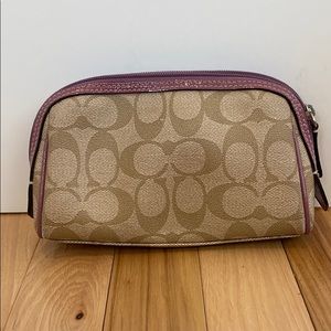 Coach Cosmetic Case - tan & orchid color